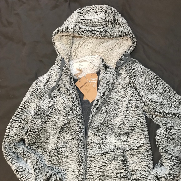 Thread supply sherpa wubby zip up jacket charcoal - Picture 5 of 6